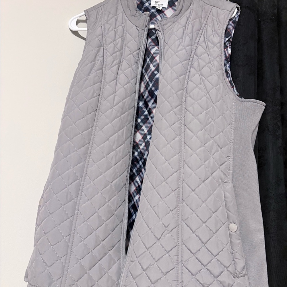 Kim Rogers Gray Zip-Up Quilted Vest - Women’s [XL]